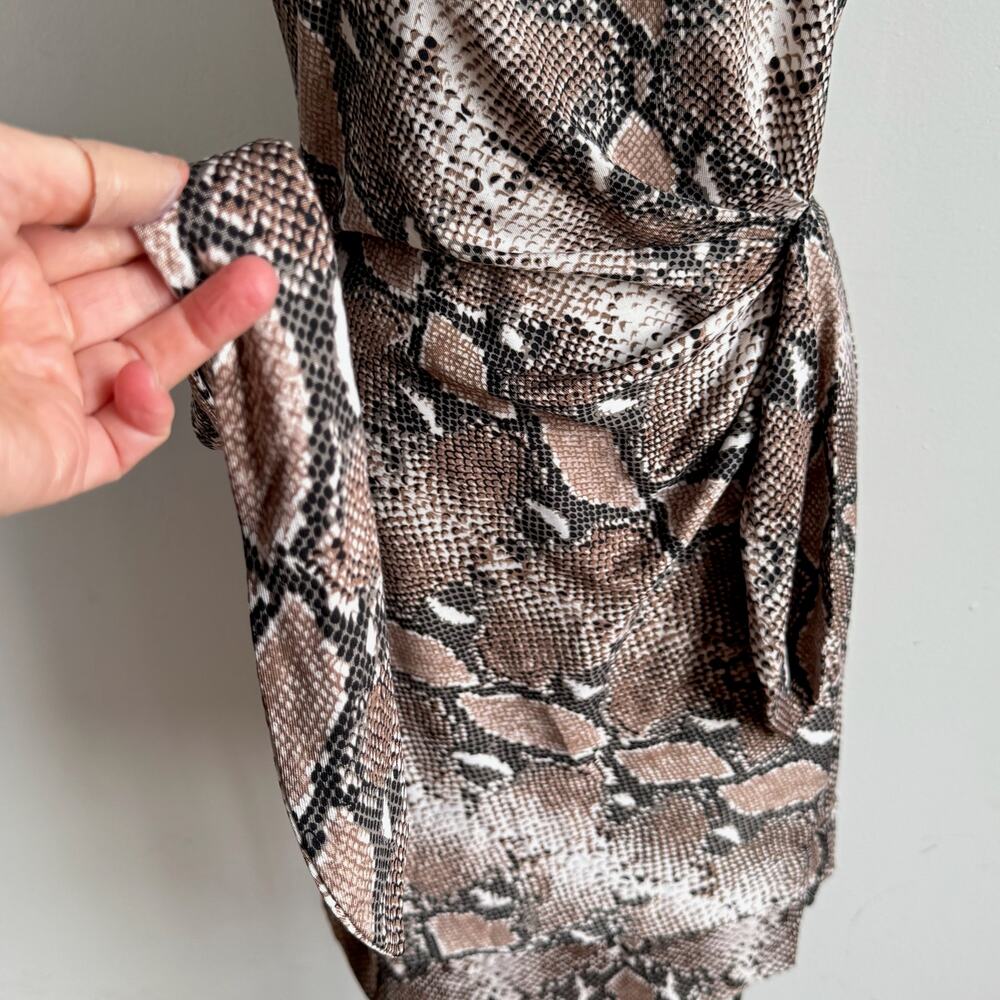 DIANE VON FURSTENBERG Silk Python Print Tie-Waist Dress - Picture 6 of 10